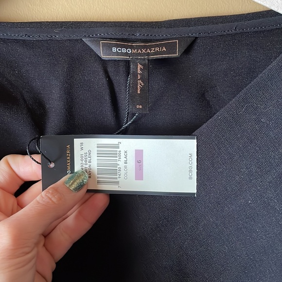 BCBG Max AZRIA portrait collar ponte dress sz6 NWT - Picture 3 of 8